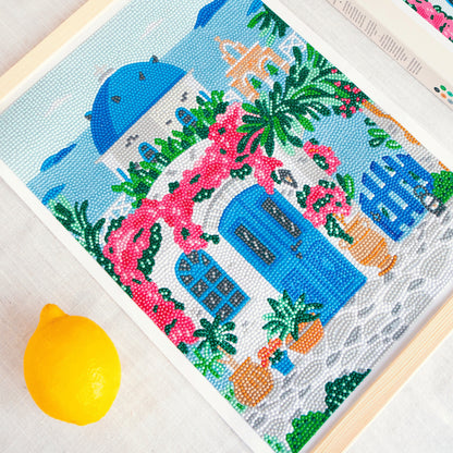 Coffret Petit Diamond – Diamond Painting “Greek Island” 30x40 cm | La Petite Épicerie LA PETITE EPICERIE