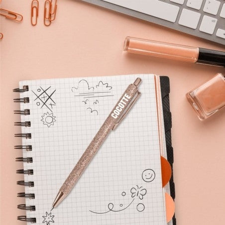 Stylo à paillettes Cocotte – Stylo fantaisie humoristique | Joy Cadeaux JOY!