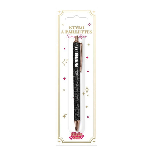 stylo fantaisie pailleté emmerdeuse accessoire papeterie humour