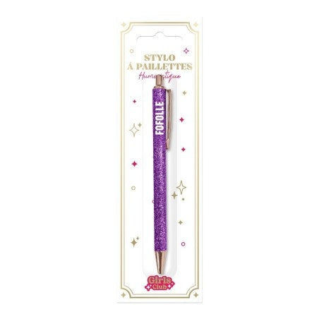 Stylo pailleté Fofolle – Stylo brillant cadeau fun femme JOY!