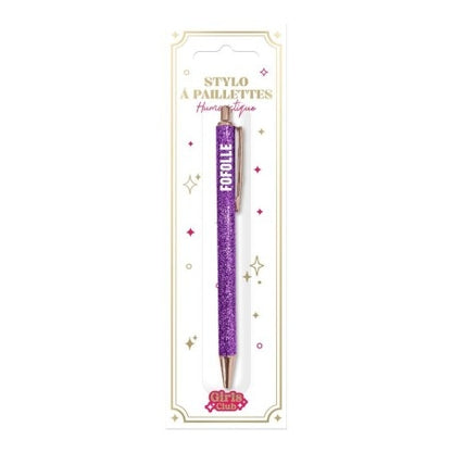 Stylo pailleté Fofolle – Stylo brillant cadeau fun femme JOY!