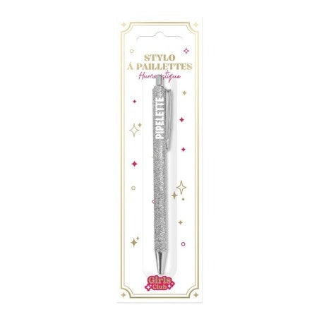 Stylo pailleté Pipelette – Petit cadeau original et brillant JOY!