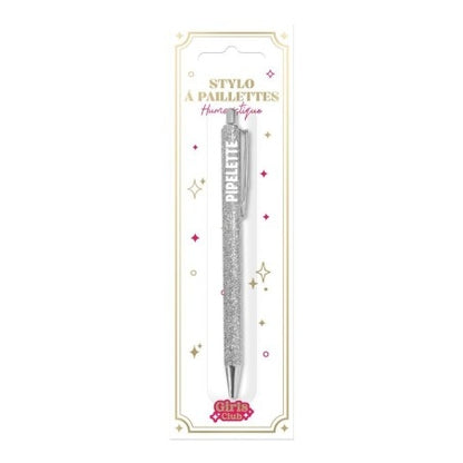Stylo pailleté Pipelette – Petit cadeau original et brillant JOY!