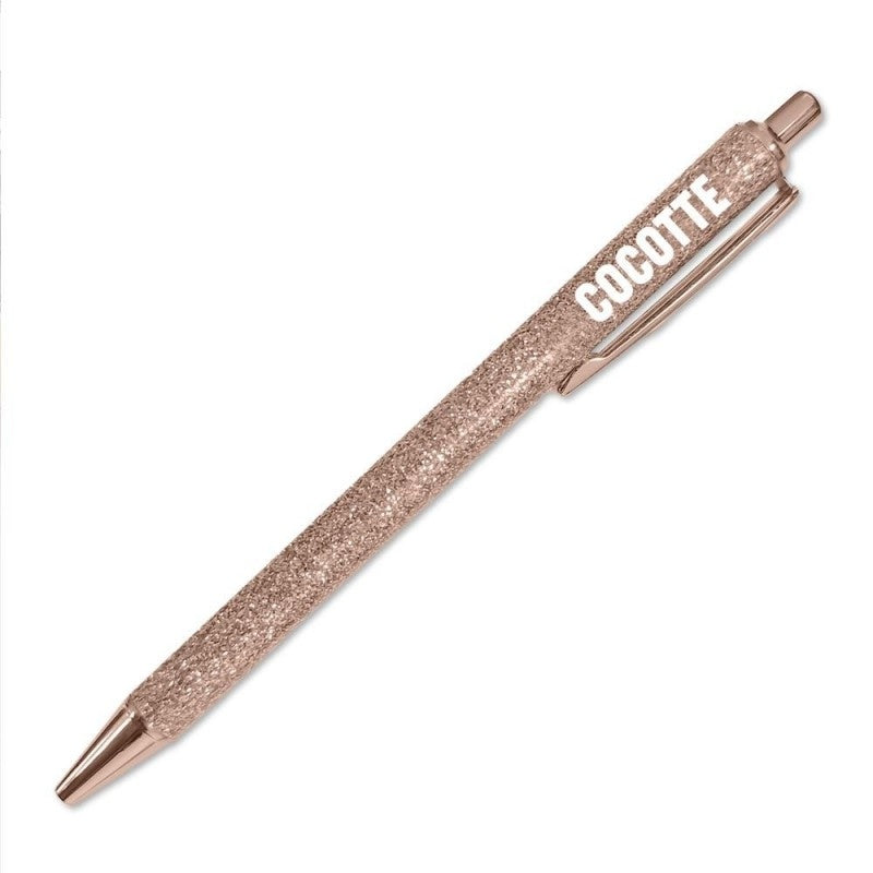Stylo à paillettes Cocotte – Stylo fantaisie humoristique | Joy Cadeaux JOY!