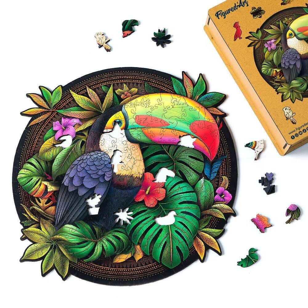 Puzzle 2D en Bois Adulte - Toucan tropical Figured'art