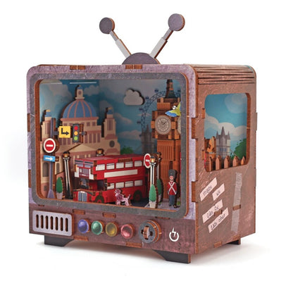 Maquette 3D Bois TV Londres – Mini TV lumineuse à construire GRAINE CREATIVE