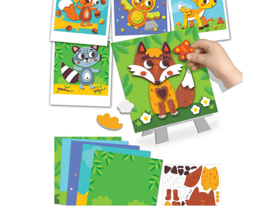 Coffret créatif portraits en relief animaux de la forêt – Activité enfant 3 ans+ – Créa Lign Créa lign