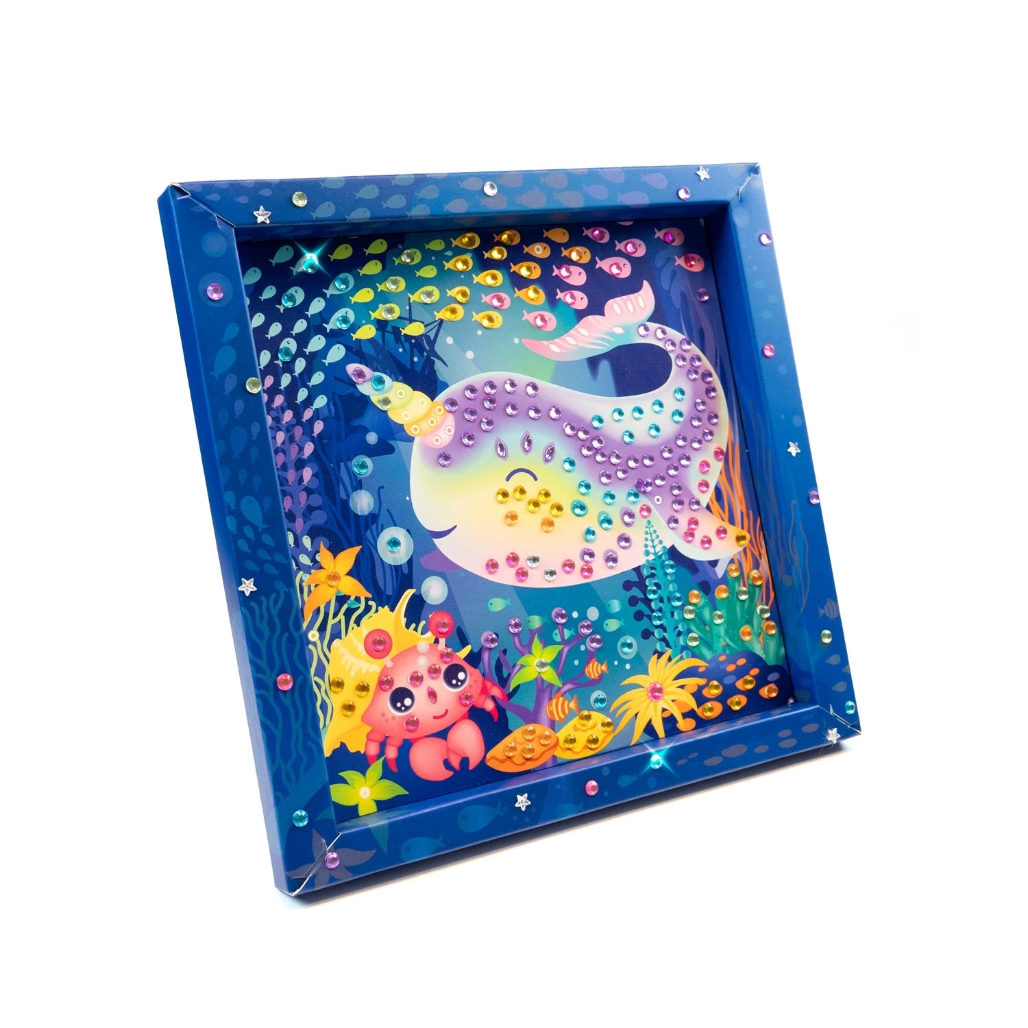 Kit créatif Tableau en Strass Baleine Licorne avec plus de 300 strass pailletés