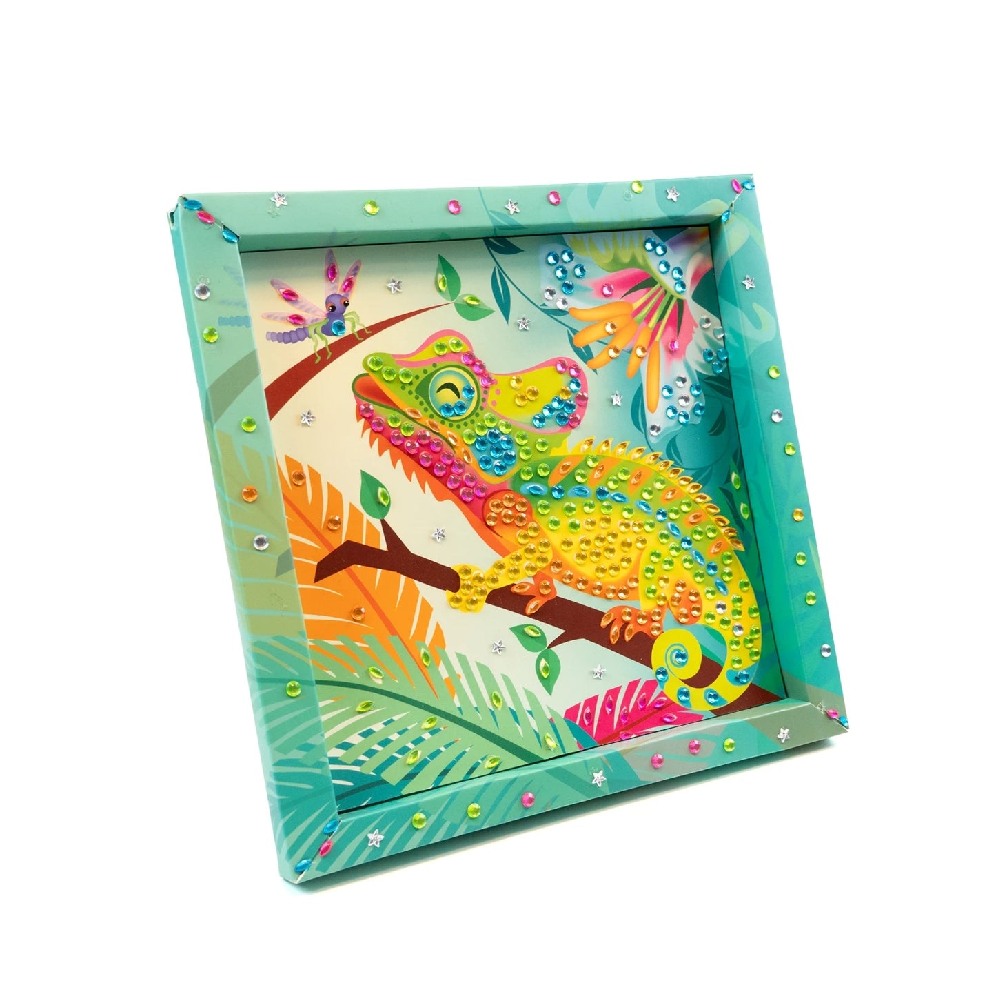 Kit créatif Tableau en Strass Caméléon avec plus de 300 strass pailletés