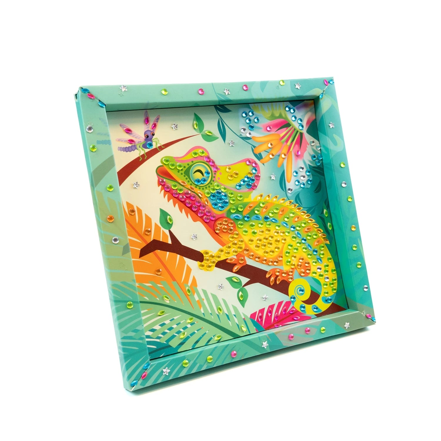 Kit créatif Tableau en Strass Caméléon avec plus de 300 strass pailletés