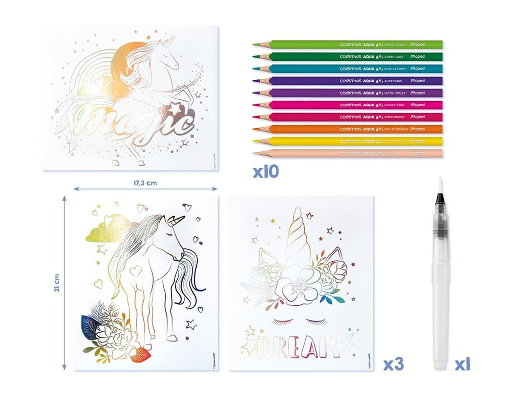 Aqua’Art Licornes – Kit aquarelle enfant dès 7 ans Maped