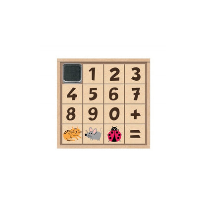 Tampons bois Crealign chiffres de 0 à 9 et signes mathématiques