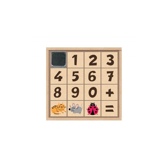 Tampons bois Crealign chiffres de 0 à 9 et signes mathématiques