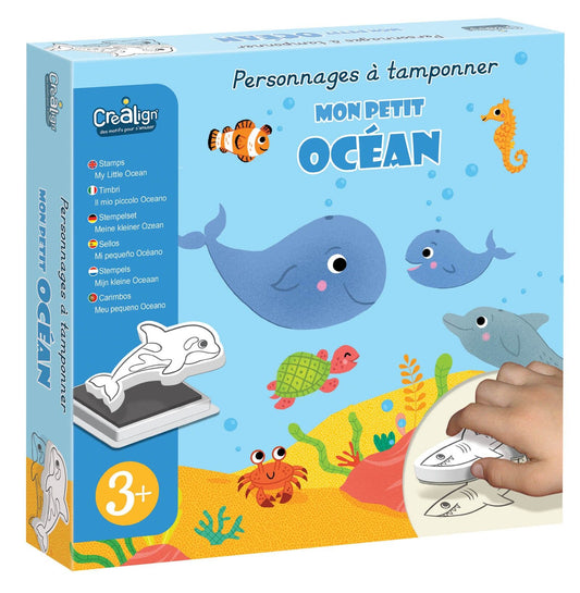 Personnages à tamponner – Mon petit océan (CREALIGN) | Coffret 10 tampons + encreur Créa lign