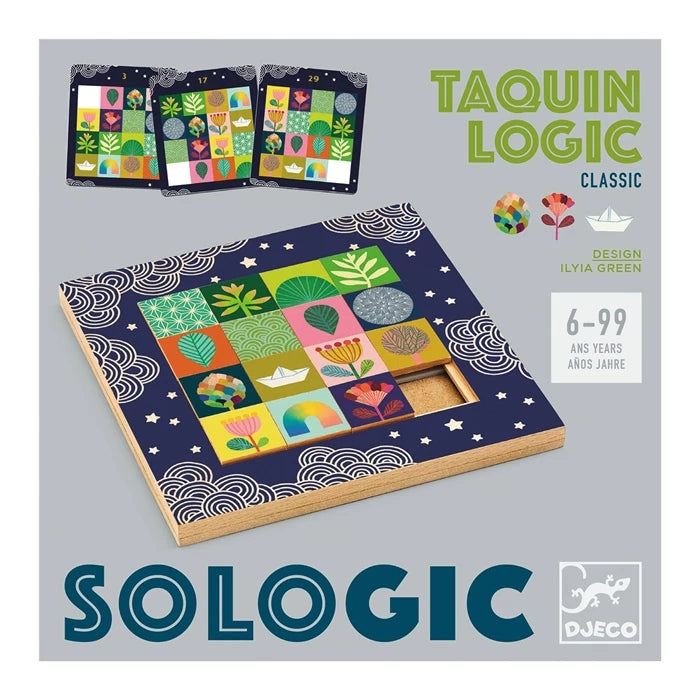 Taquin Logic Djeco Sologic – Jeu de Logique en Bois dès 6 Ans Djeco