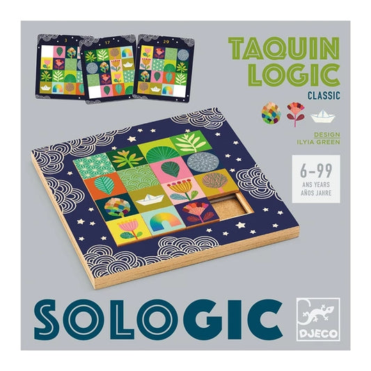 Taquin Logic Djeco Sologic – Jeu de Logique en Bois dès 6 Ans Djeco