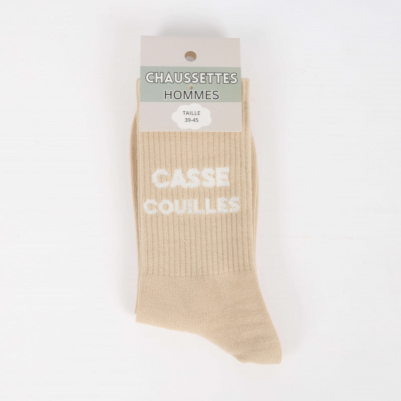 Chaussettes à message CASSE COUILLES – Humour décalé (39/45) JOY!