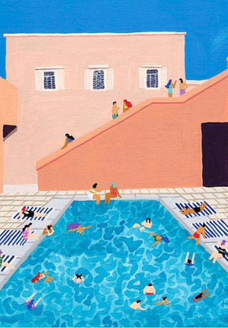 Painting by Numbers on Stretched Canvas – Pool Party (40 x 50 cm) 🏖️🎨