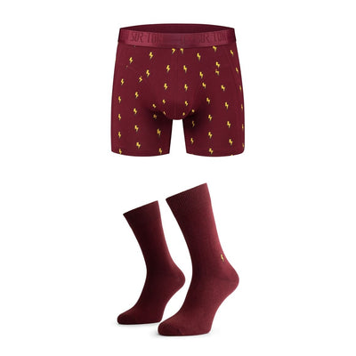 Thunderbutt – Coffret homme boxer & chaussettes assortis – Coton bio GOTS Ton sur Ton