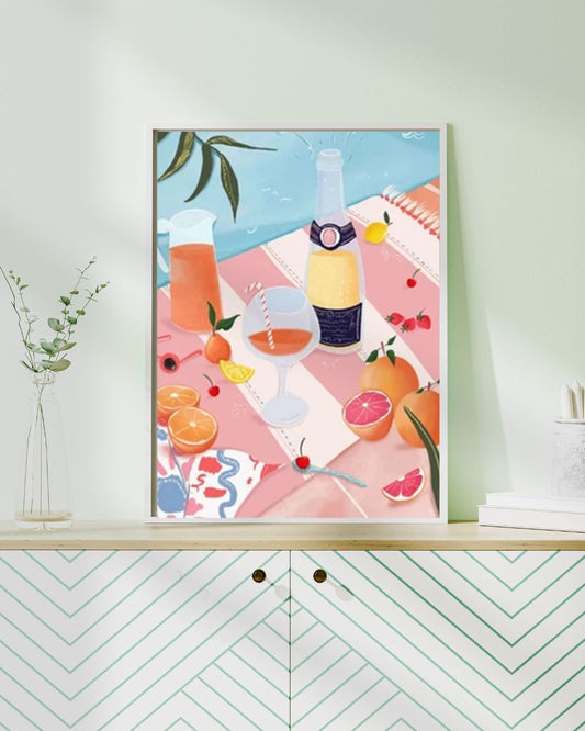 Peinture par numéros "Brunch d’Été au Bord de l’Eau" – Toile 20x30 cm JOY!