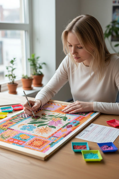 Coffret Petit Diamond – Diamond Painting “Cosmo Sun” (30×40 cm) | La Petite Épicerie LA PETITE EPICERIE