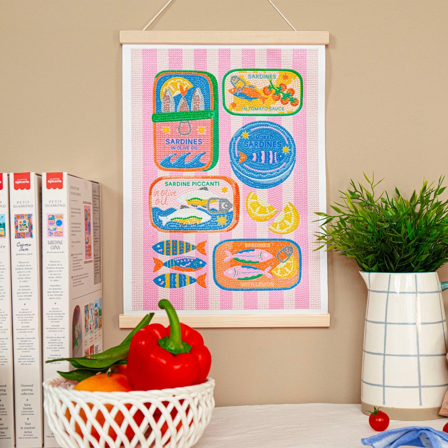 Coffret Petit Diamond – Diamond Painting “Sardine Cans” 30x40 cm | La Petite Épicerie LA PETITE EPICERIE