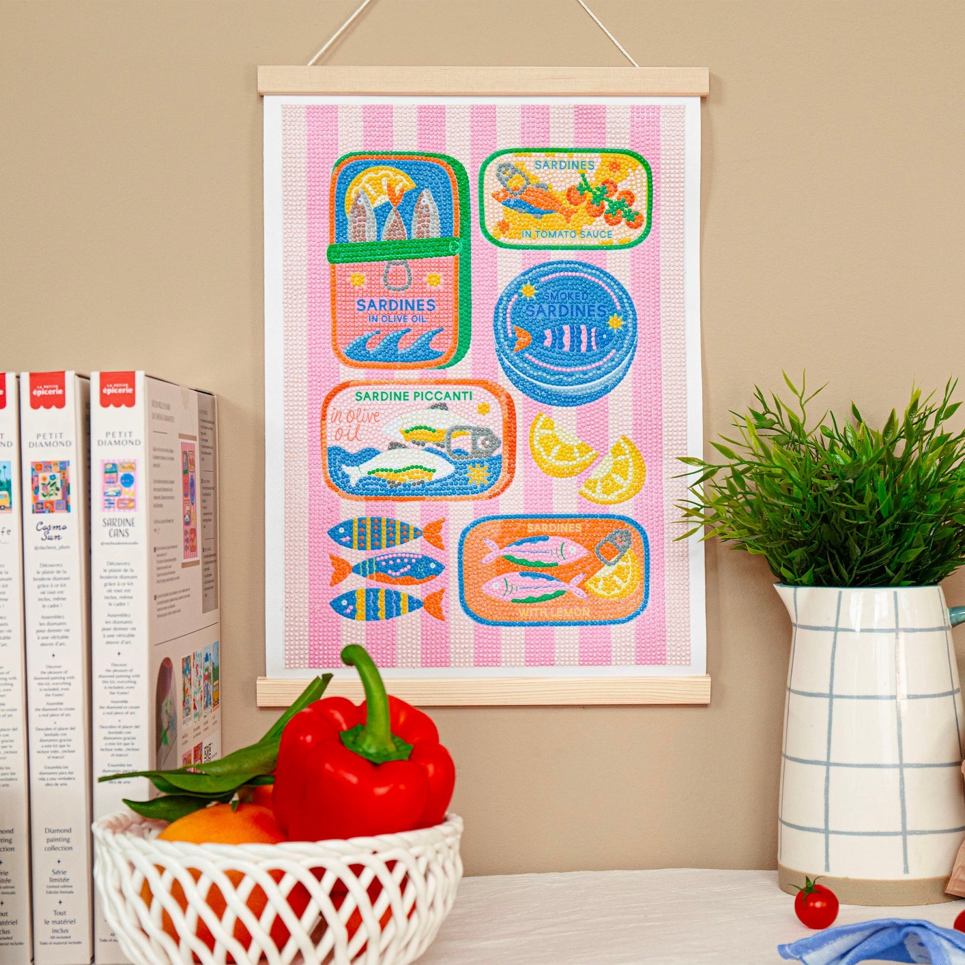 Coffret Petit Diamond – Diamond Painting “Sardine Cans” 30x40 cm | La Petite Épicerie LA PETITE EPICERIE