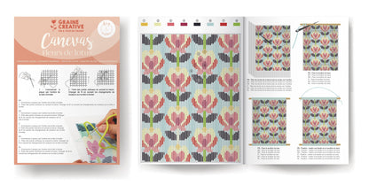 Kit Canevas Fleurs de Lotus – Graine Créative GRAINE CREATIVE