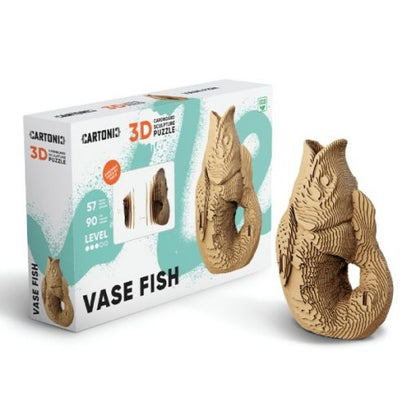 Puzzle 3D en carton CARTONIC® Modèle Vase Poisson Cartonic
