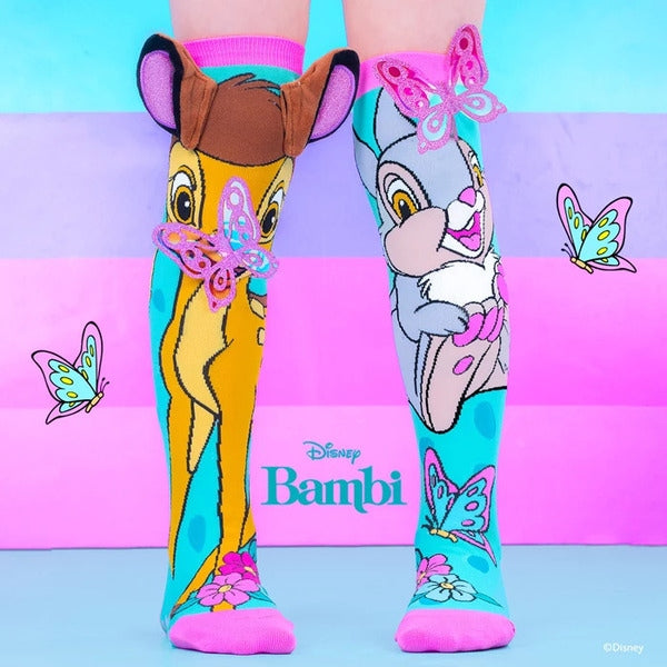 Chaussettes fantaisie MADMIA Disney Bambi – oreilles peluche & papillons 3D MADMIA