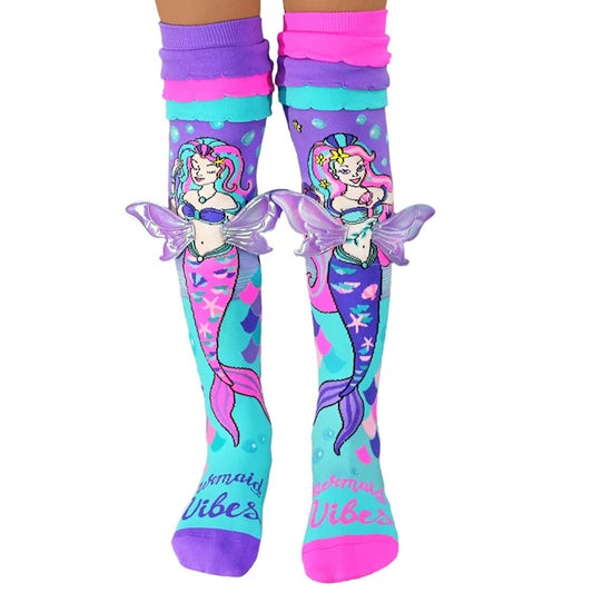 Chaussettes fantaisie MADMIA “Mermaid Vibes” – froufrous & ailes 3D – look sirène MADMIA