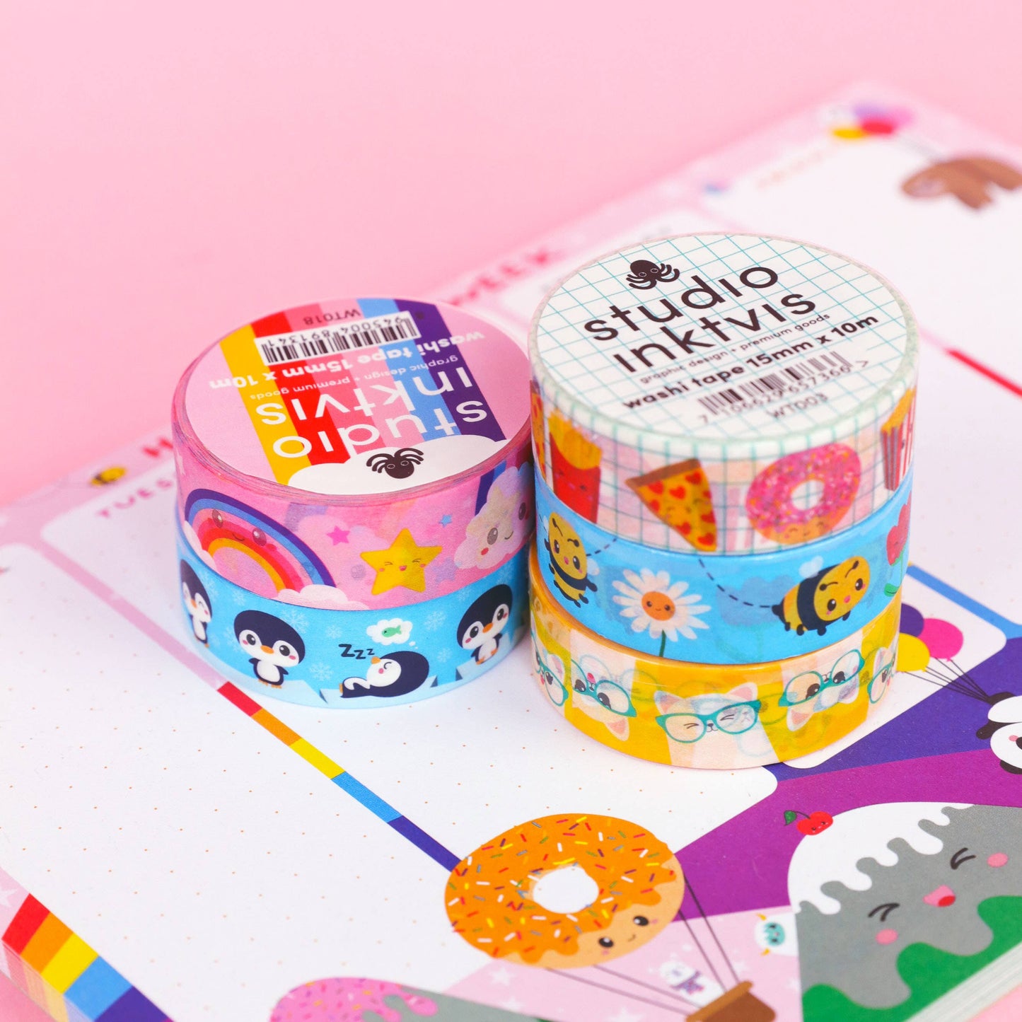 Washi Tape Arc-en-Ciel Nuage – Ruban Adhésif Kawaii Bullet Journal Studio Inktvis B.V.