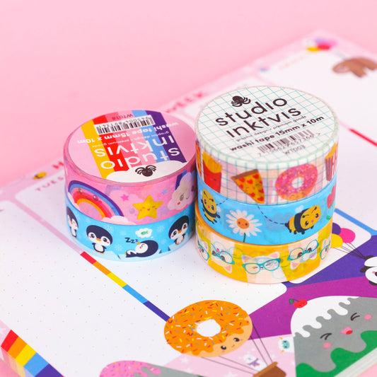 Washi Tape Arc-en-Ciel Nuage – Ruban Adhésif Kawaii Bullet Journal Studio Inktvis B.V.