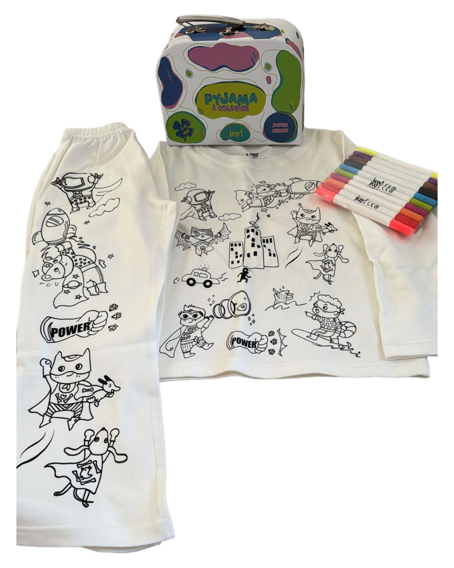 Pyjama à colorier "Super Héro" – Garçon JOY!