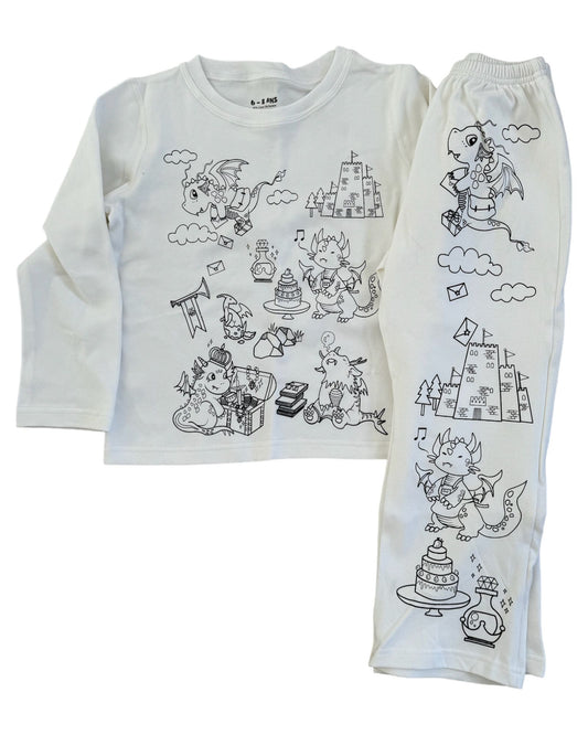 Pyjama à colorier "Dinosaure Rigolo" – Garçon JOY!