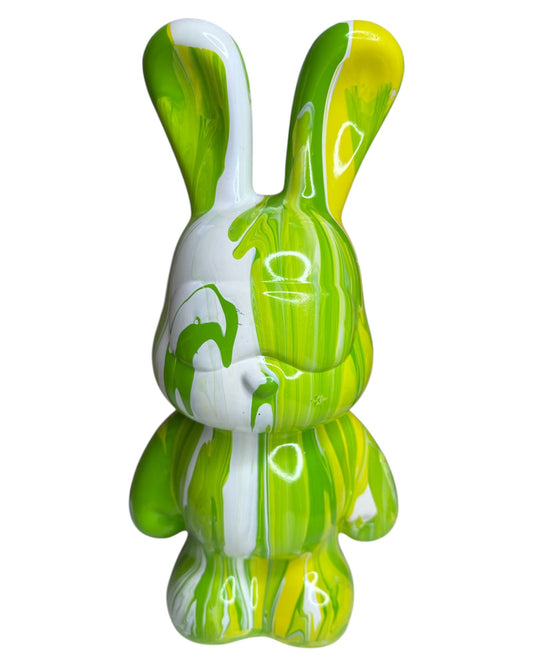 Kit fluid painting Lapin 33cm - Vert/Jaune/Blanc