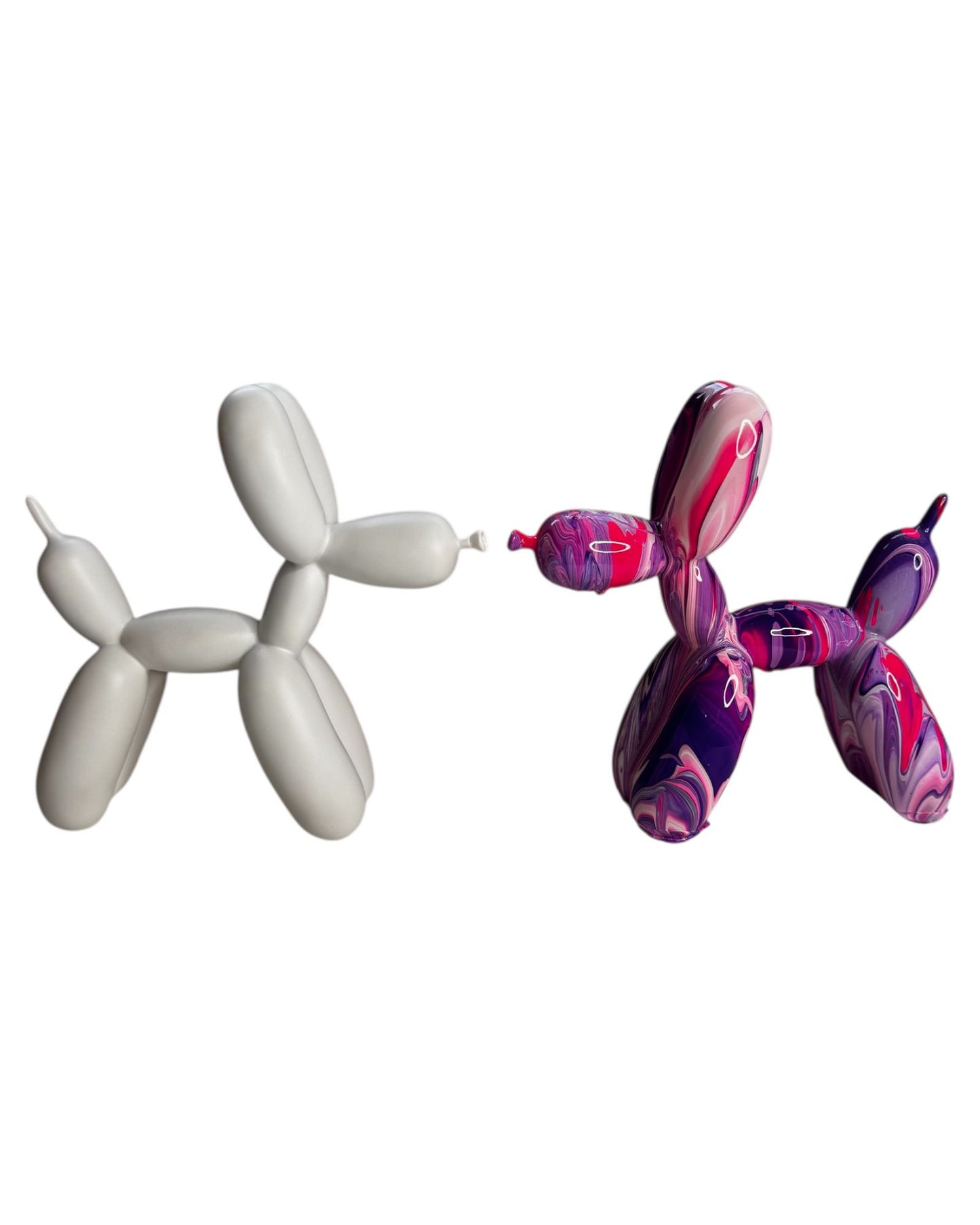 Kit DIY Pouring Art Chien Ballon– Crée ton œuvre chez toi ! Rose Fulo/Violet /Blanc