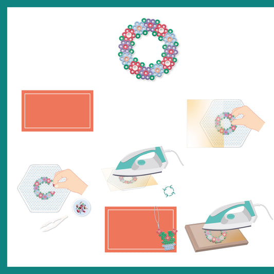 Perles à Repasser – Fleurs | Kit 750 Perles pour Créer 8 Accessoires Fleuris