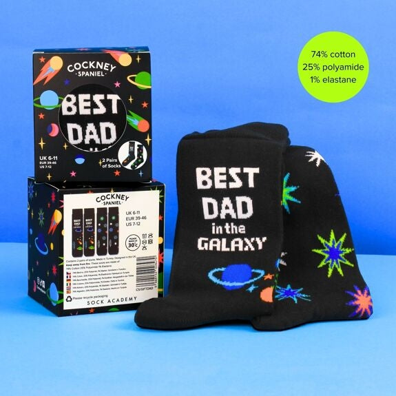 Coffret Chaussettes PAPA – 2 Paires Assorties | Cockney Spaniel | Taille 39-46 Cockney Spaniel
