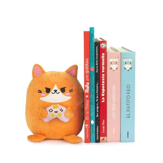 Serre-livres Kawaii Gamer Orange – Balvi | Chat décoratif & cale-porte doux Balvi