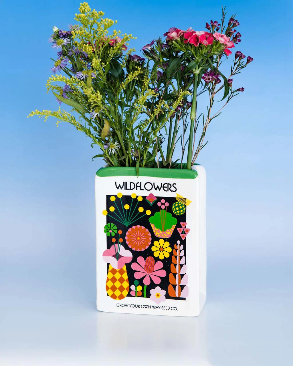 Vase, wildflower seeds