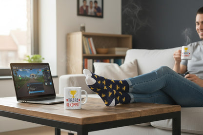 Coffret Mug & Chaussettes Fantaisie – Frère de Compèt’ | Cadeau Homme JOY!