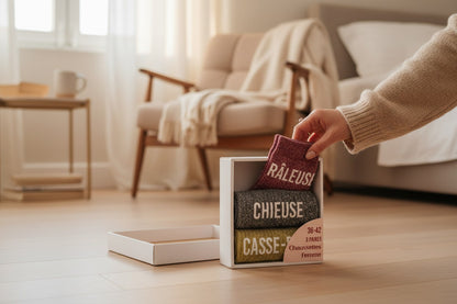 Coffret Trio Chaussettes Paillettes Fantaisie – Râleuse, Chieuse & Casse-Pied JOY!