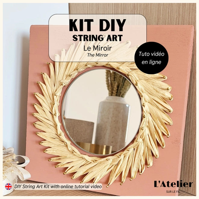 Kit DIY - String Art - Miroir Ocre | Kits d'artisanat L'atelier sur le fil