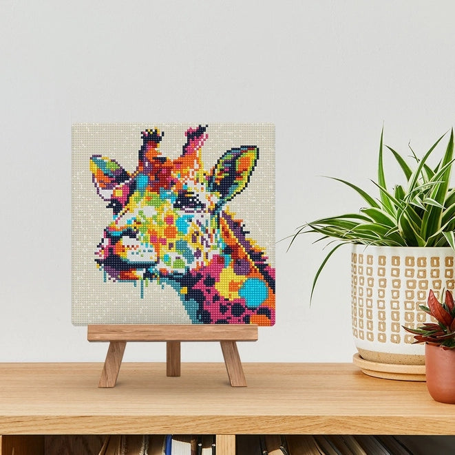 Mini Diamond Painting avec cadre Girafe Abstraite Pop Art Toile tendue sur châssis Figured'art