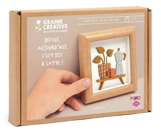 Kit Cadre Miniature Fimo – Cafetière  Graine Créative