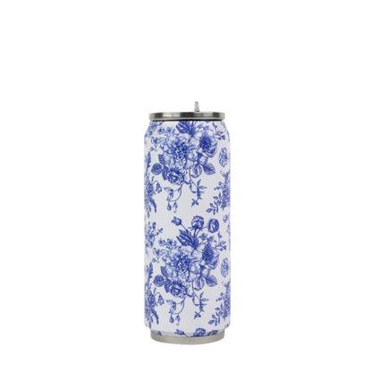 Canette Isotherme 500 ml Toile de Jouy – Gourde Design avec Paille Yoko Design