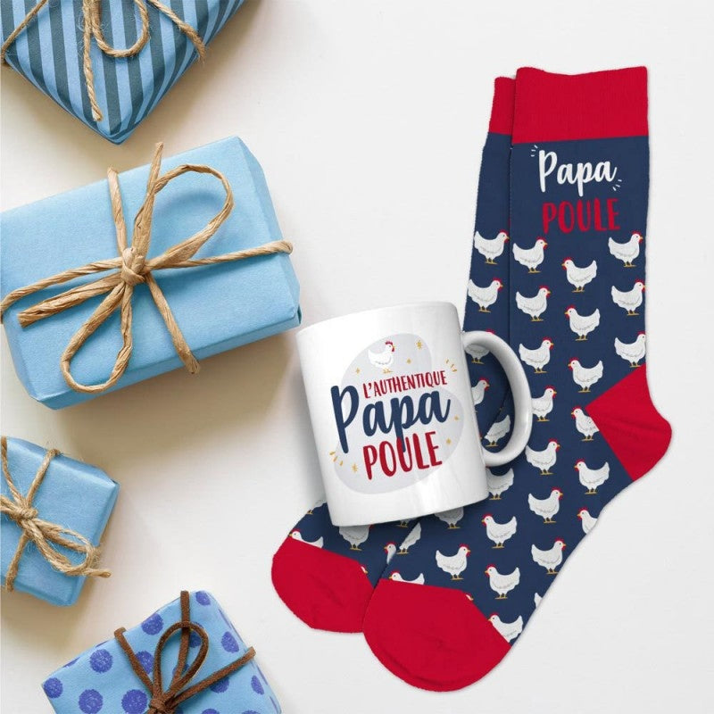 Coffret Cadeau Mug et Chaussettes Papa Poule – Idée Cadeau Papa JOY!