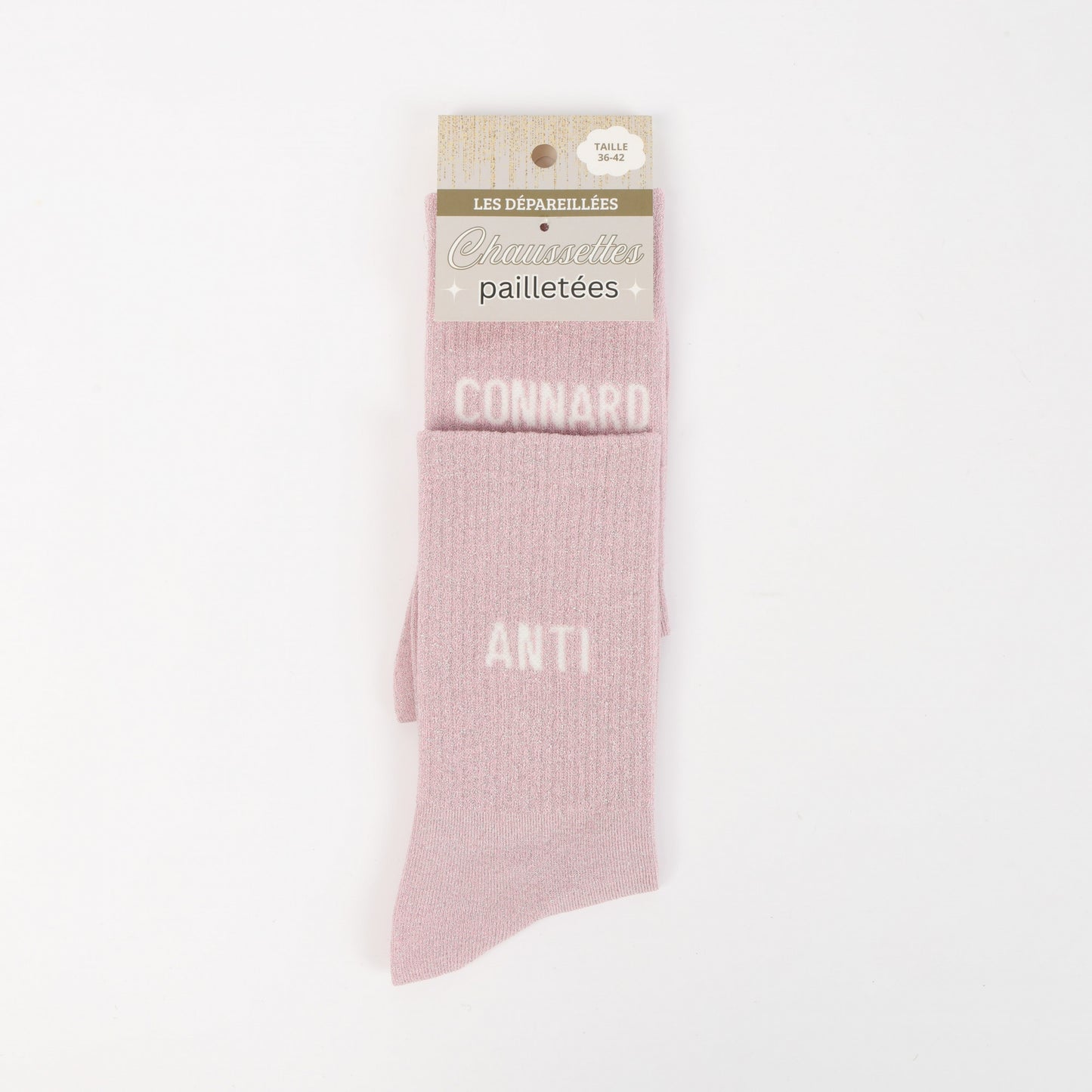 Chaussettes Dépareillées ANTI / CONNARD à Paillettes (36-42) JOY!