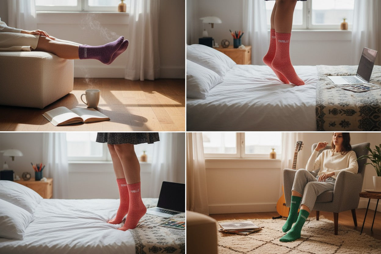 Coffret Trio Chaussettes Paillettes – Géniale / Fofolle / Déjantée (Taille 36-42) JOY!